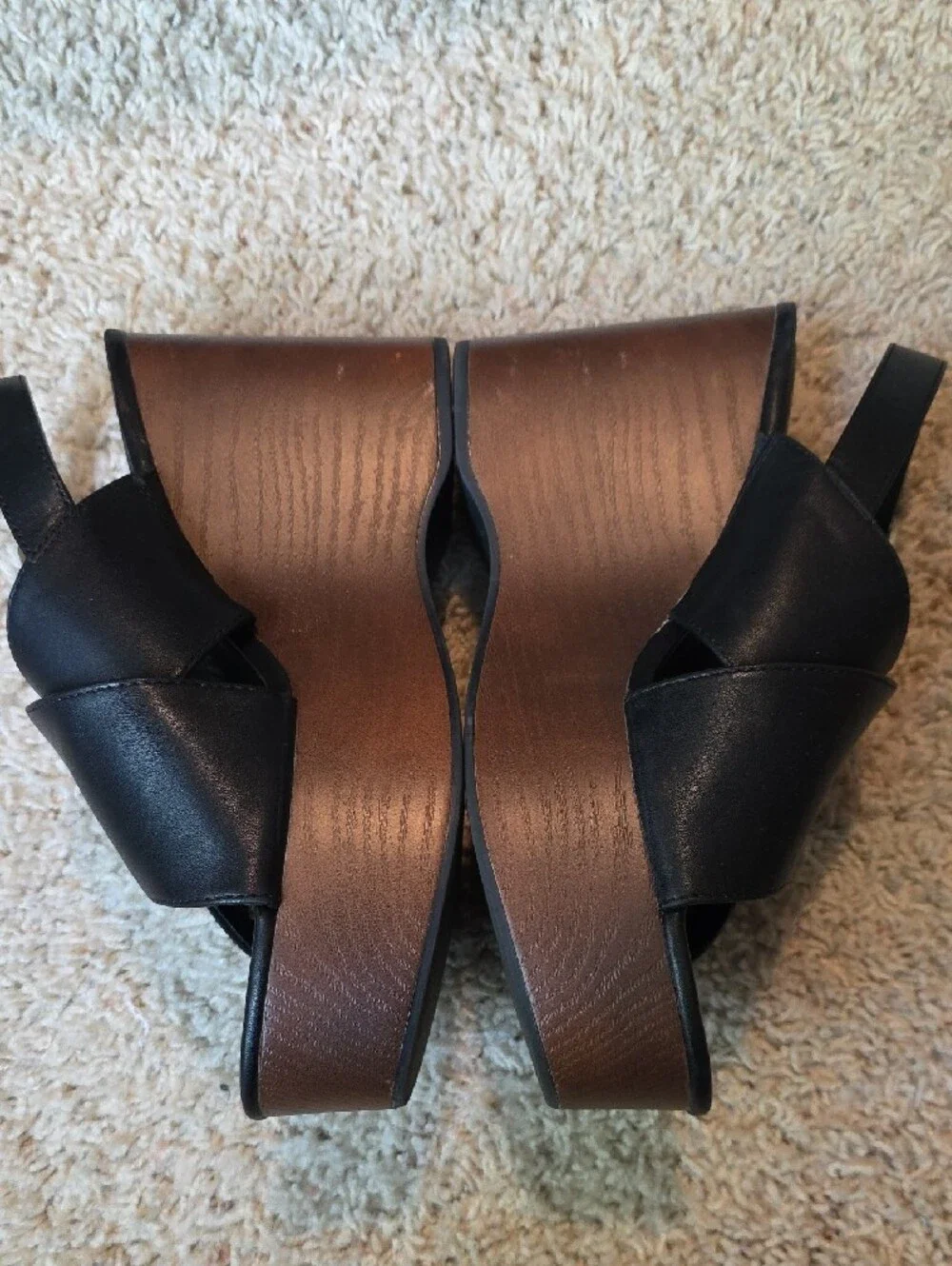 Universal Thread Black Platform Wedge Sandals Size 9.5